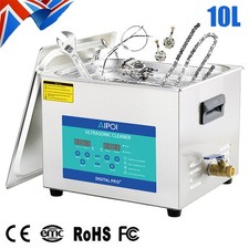 Digital 10L Ultrasonic Cleaner Ultra Sonic Bath Cleaning Tank Timer Heater UK