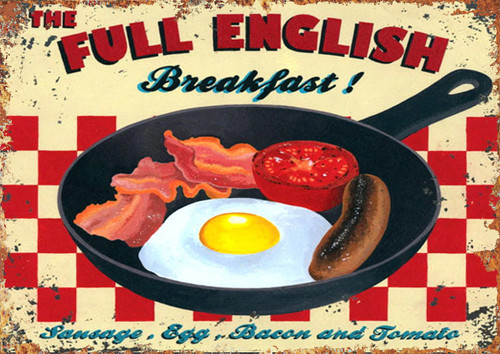 Full english breakfast retro - english,