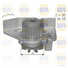 NAPA Water Pump for Peugeot 306 GTi-6 RFS(XU10J4RS) 2.0 (06/96-05/01) Genuine
