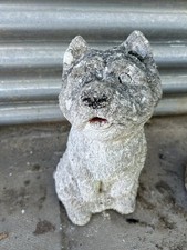 Vintage Weathered Dog Garden Ornament/Statue Concrete