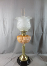 Antique Brass & Glass Oil Lamp