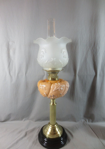 Antique brass glass oil - glass, lamp