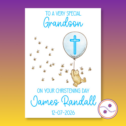 Personalised christening card - personalised,