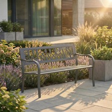 Steel Garden Bench 3 Seater