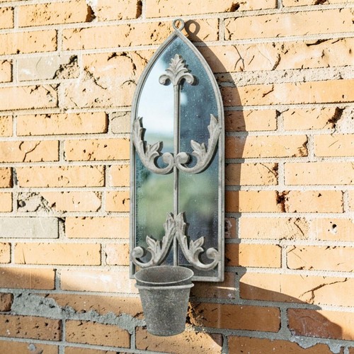 Arched garden wall mirror with - arched,