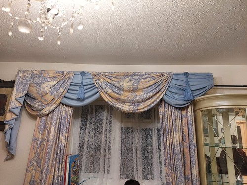 Curtains with swags - with, and