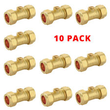 15mm Brass Compression Isolating Valve - Pack of 10