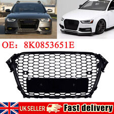 For 2013-2015 Audi A4 S4 B8 RS4 Honeycomb Mesh Front Bumper Grille Gloss Black