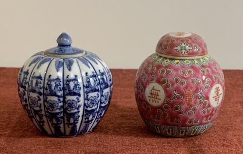 Small oriental ginger jars - 2,