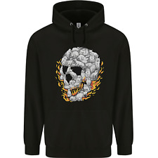 Fire Skull Made of Cats Childrens Kids Hoodie