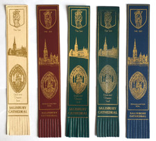 Leather BOOKMARK Salisbury Cathedral Wiltshire Christian Religious Souvenir Gift