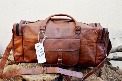 Bag leather travel genuine - leather,