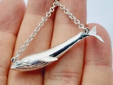 Alex Monroe BLUE WHALE Necklace Silver BIG New rare marine ocean sea