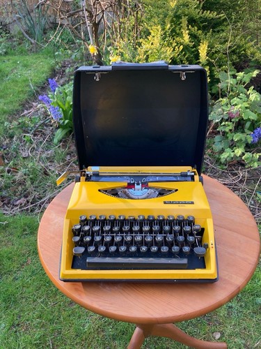 Vintage yellow typewriter - vintage,