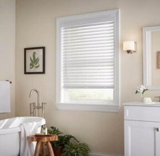 Cordless Faux Wood Blinds 2" White