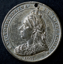 QUEEN VICTORIA 1897 DIAMOND JUBILEE COMMEMORATIVE MEDAL.          X4