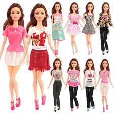 Ten Barbie Doll Dresses Clothes Bundle Royal Mail 1st postage UK SELLER