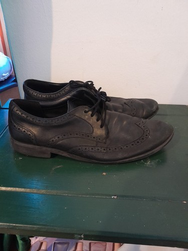 Clarks black leather brogue - black,