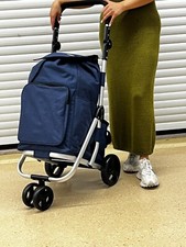 Large 4 Wheel Shopping Trolley Cart Lightweight strong maneuverable Folding New