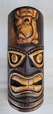 TIKI MASK WOOD 12" HAWAIIAN AFRICAN HOME DECOR TRIBAL BAR TROPICAL POLYNESIAN 