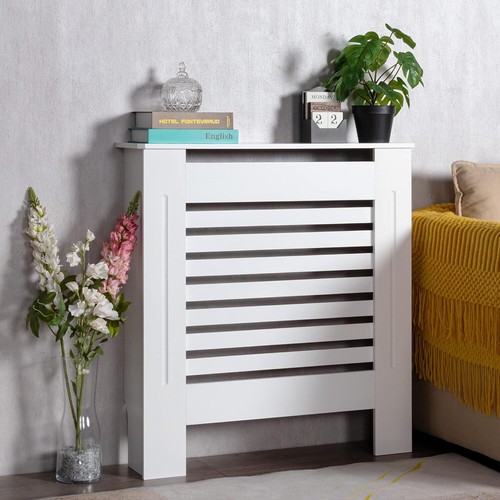 High radiator cover white - cover, wood