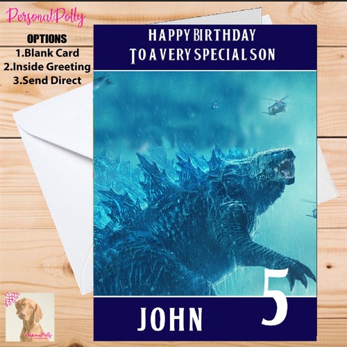 Personalised godzilla card - godzilla,