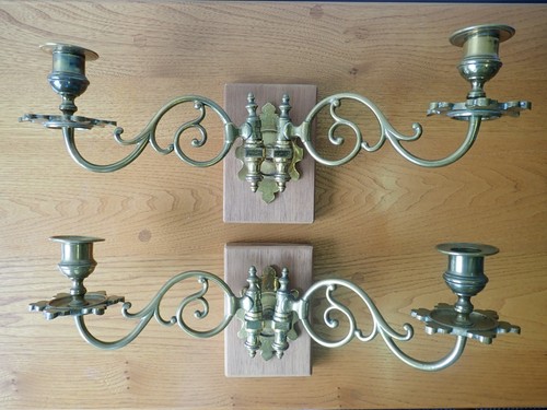 Pair brass piano - of,
