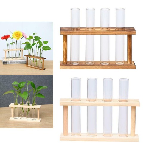 Wooden test tube - wooden, stand