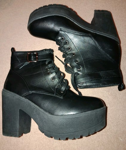 Platform heeled gothic lace - platform,