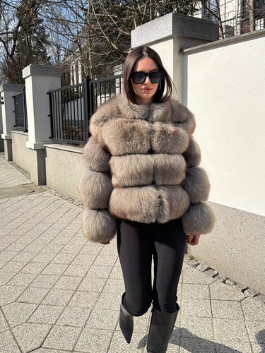 Luxury real gray fox - real, fur