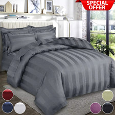 Egyptian Stripe Duvet Quilt Covers Luxury Bedding Set Single Double King Size