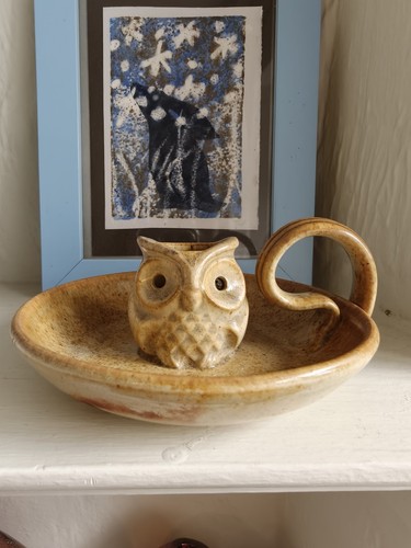 Studio pottery candle holder - studio,