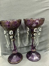 Antique  Glass Mantle Lustres