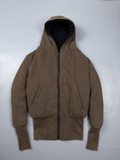 ann demeulemeester Bomber Hooded Zip Jacket Sz -L (Like) Brown