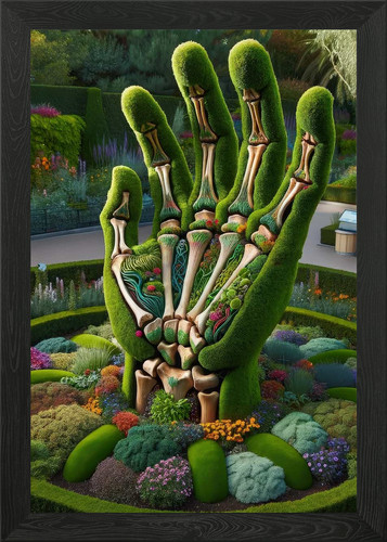 Hand topiary framed - hand,