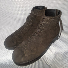 Marsell Brown Suede Lace Up Men's Ankle Lace Up Zip Boots, Size 12 D IT45 Italy