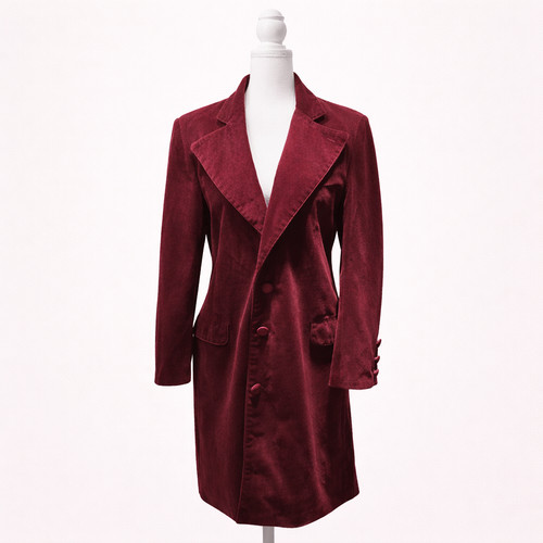 Burgundy corduroy velvet - burgundy, s