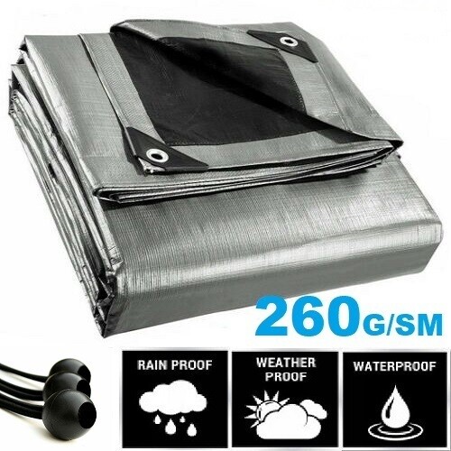 Silver tarpaulin 260gsm heavy - 260gsm,
