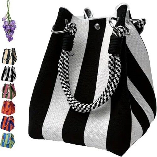 Striped knit bucket - knit,