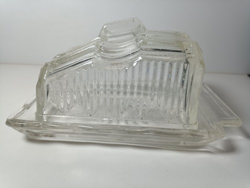 Vintage glass butter dish - vintage,