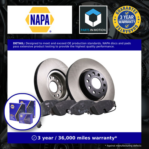 Vented brake discs and pads - 2x,