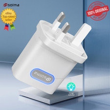 UK 3 Pin Dual USB Plug Adapter Mains Wall Charger 3 USB Port For Phones Tablet
