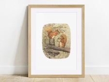 Classic Beatrix Potter Print, Squirrel Nutkin, Nursery, Baby Shower Picture Gift