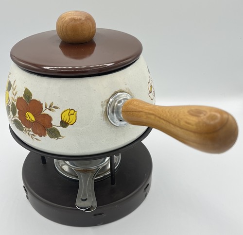 Vintage enamel fondue - vintage,
