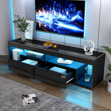 TV Stand with LED Lights & 2