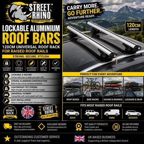 Lockable roof bars 120cm - roof,