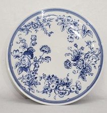 Spode Clifton Cake Plate Bone China White and Blue Flowers 29 cm Vintage