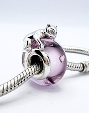 Murano Glass Charm Pink I Love