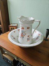 Burleigh Ware Large Pitcher Jug and Wash Basin - Made in England