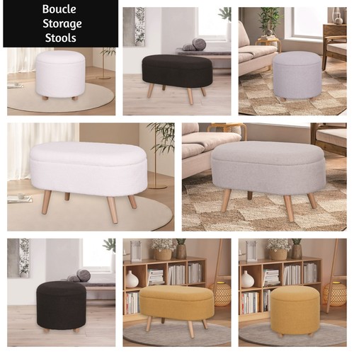 Large boucle teddy ottoman - teddy,